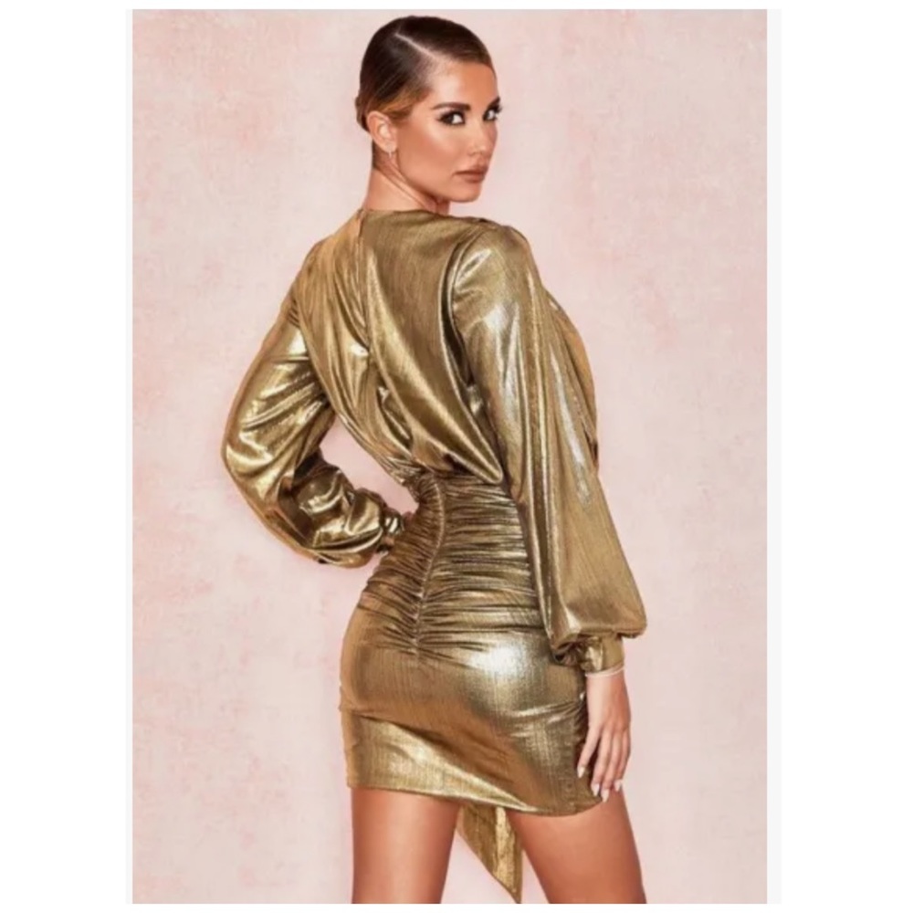SOLD❌House of CB Metallic Bronze Dress - Picture 3 of 7